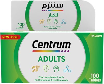 مكمل غذائي فيتامينات ومعادن متعددة للكبار من سنتروم، 100 قرص